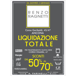 renzo ragnetti ancona liquidazione totale cambio locali